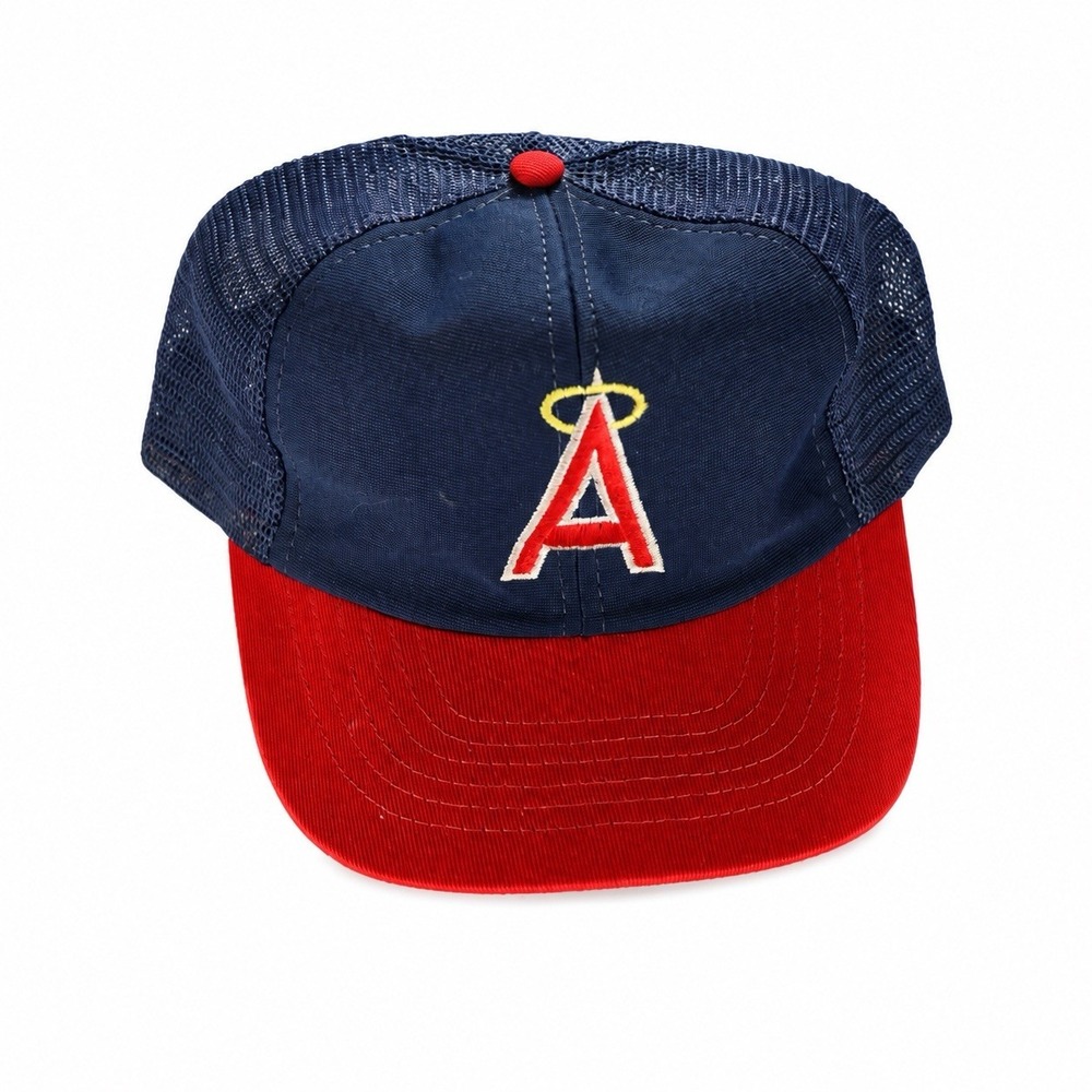 Vintage California Angels Mesh Trucker Snapback Hat MLB Green Underbrim
